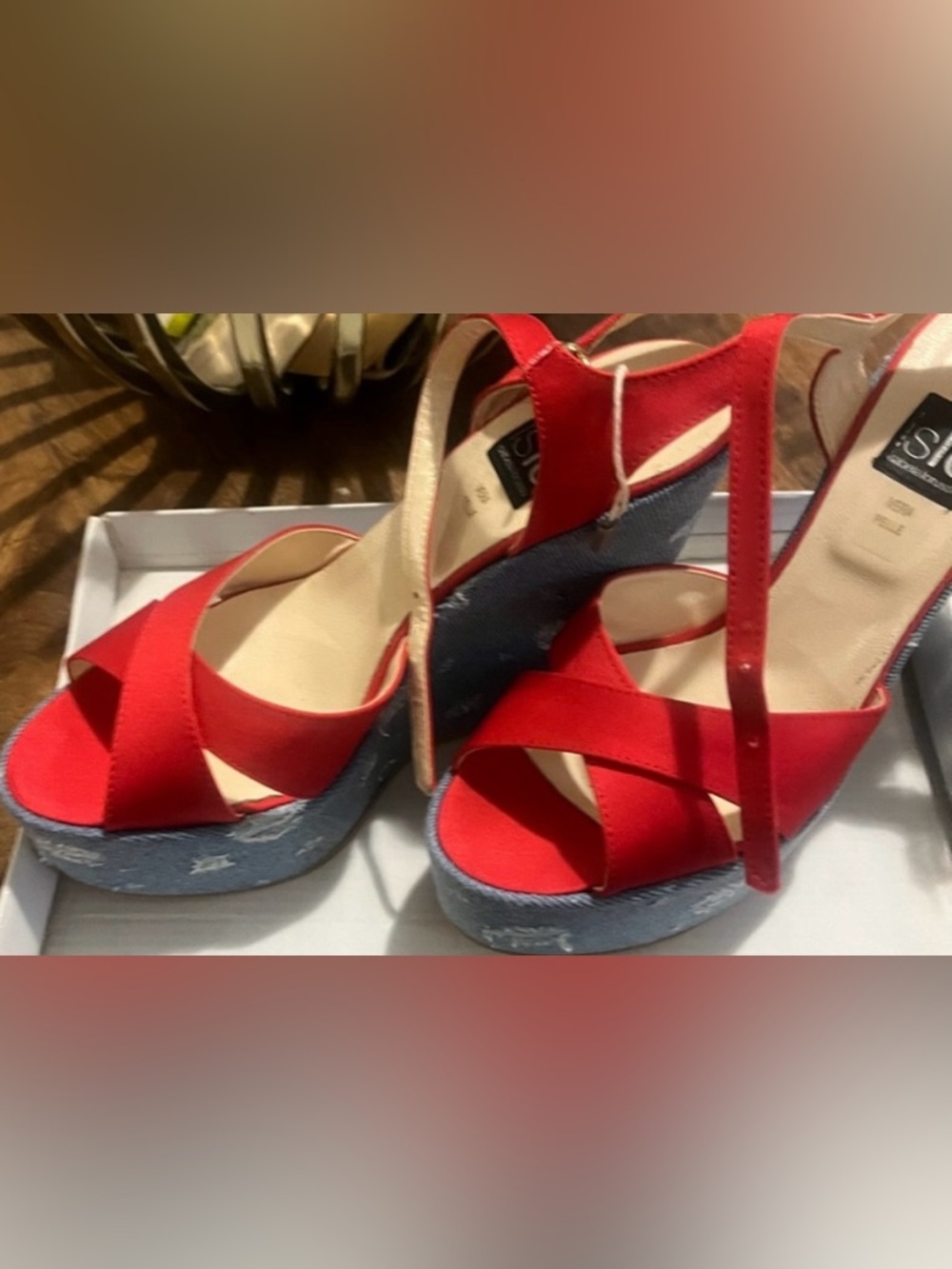 Isabel Marant Red and Blue Heels